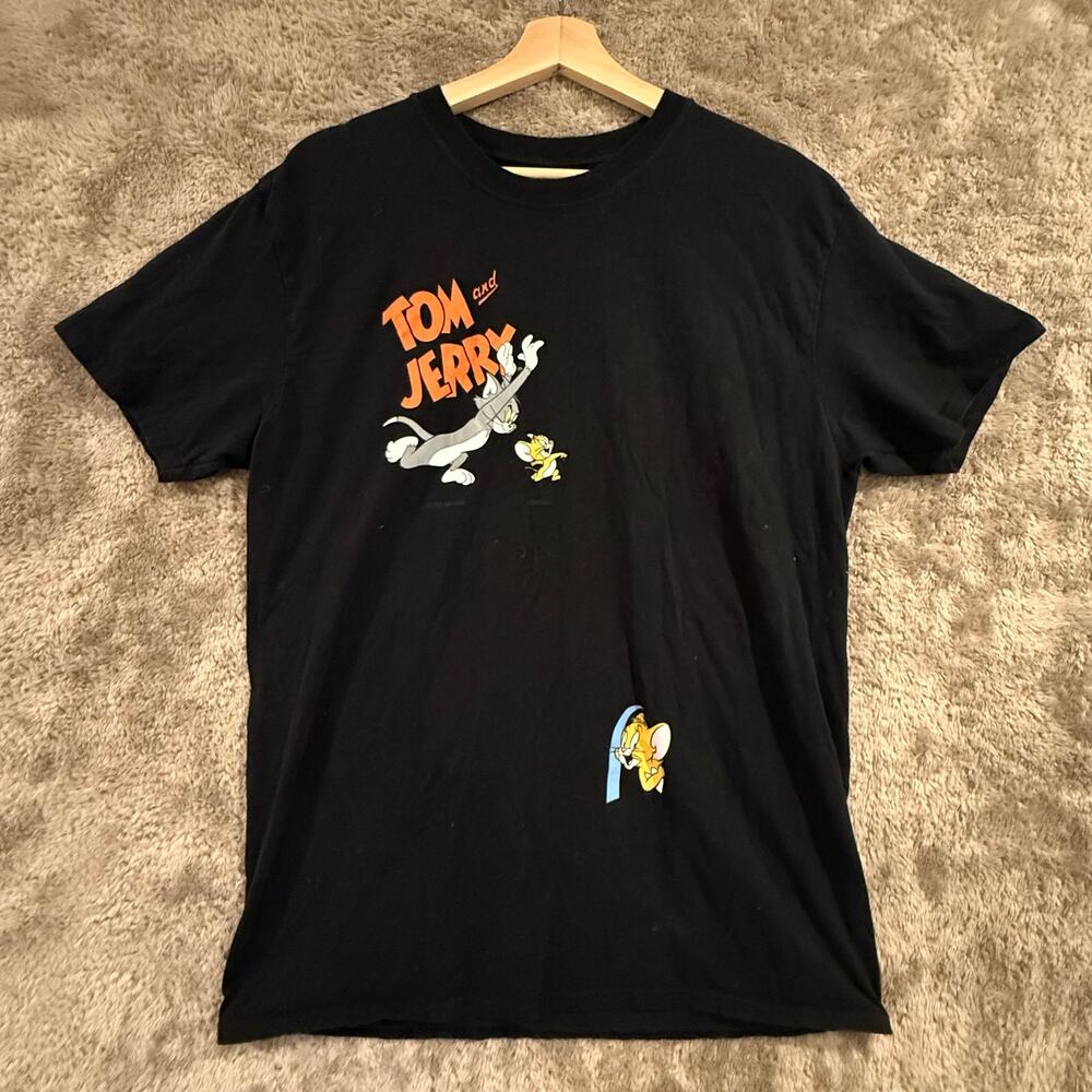 Tom and Jerry Black Graphic T Shirt XL Extra Large Men Adult - Picture 3 of 11